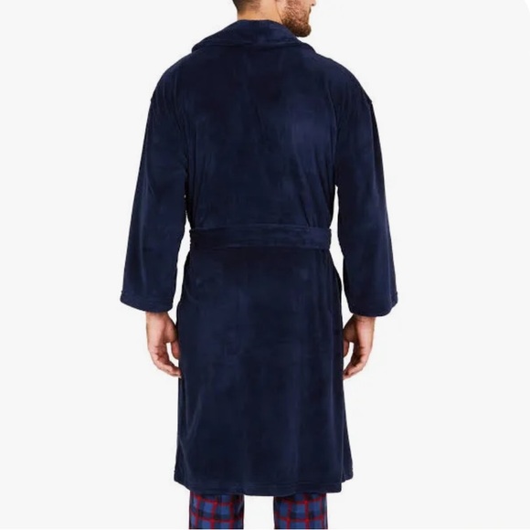 Men’s Nautica Navy Plush Robe - Picture 8 of 8